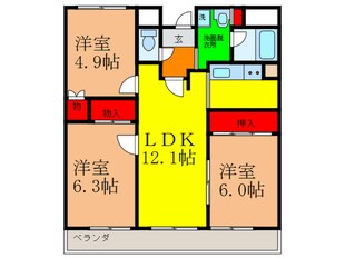 マンション・フォルツーナの物件間取画像